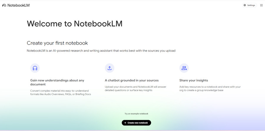 شروع کار با هوش مصنوعی NotebookLM