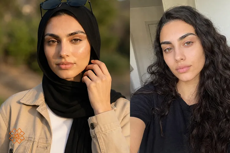 نمونه خروجی پرامپت عکس دخترانه با حجاب مناسب پروفایل شخصی