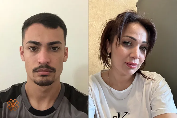 نمونه عکس سلفی اولیه خانم و آقا قبل از تبدیل به عکس پاسپورت