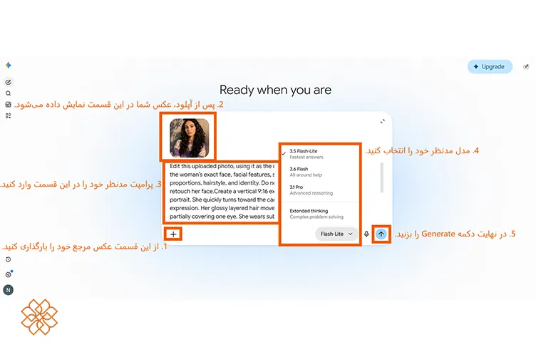 نحوه استفاده از پرامپت عکس دخترانه برای ساخت عکس با Gemini