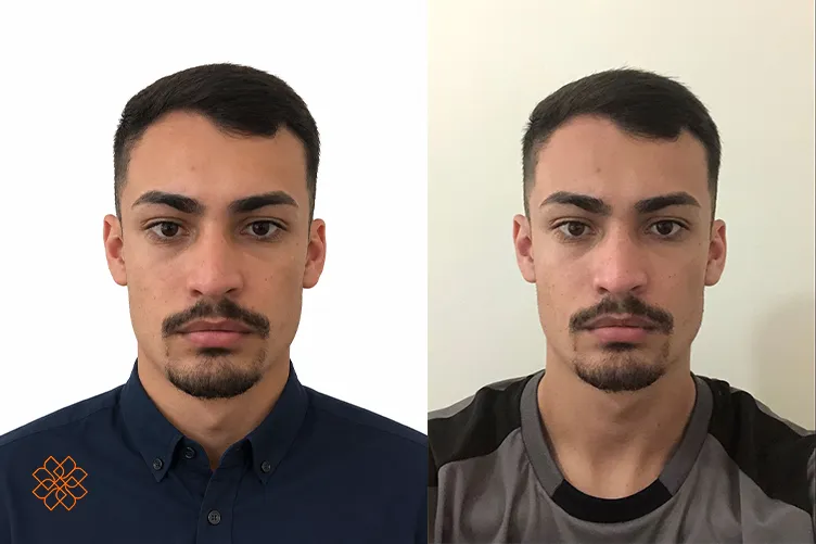 نمونه خروجی عکس پاسپورتی مردانه با هوش مصنوعی