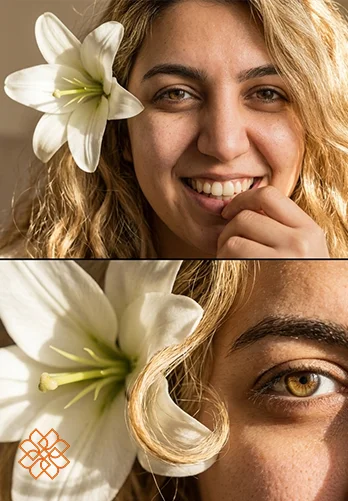 عکس دخترانه با گل لیلیوم