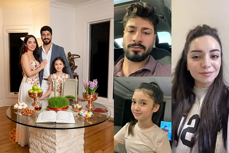 عکس مرجع و خروجی پرامپت عکس خانوادگی مناسب عید نوروز با هوش مصنوعی هوشا