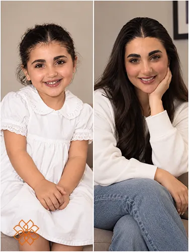 خروجی پرامپت ساخت عکس بچگی دو نفره در هوش مصنوعی بر اساس تصویر مرجع