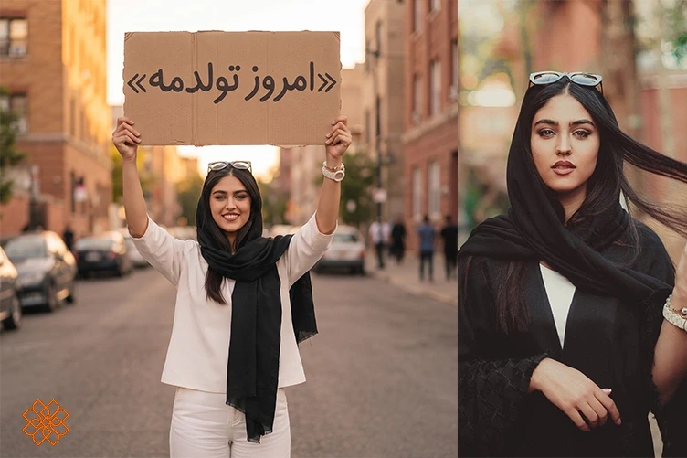 نمونه خروجی از پرامپت عکس تولد در پلتفرم هوش مصنوعی هوشا
