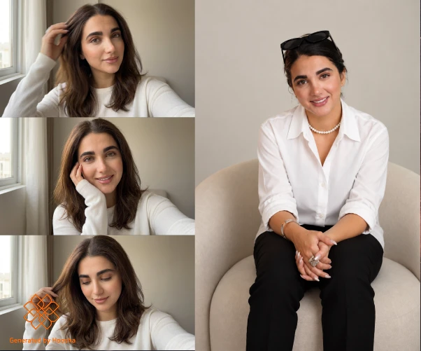 عکس پروفایل دخترانه فانتزی به سبک کلاژ پینترست همراه با عکس مرجع و خروجی هوشا