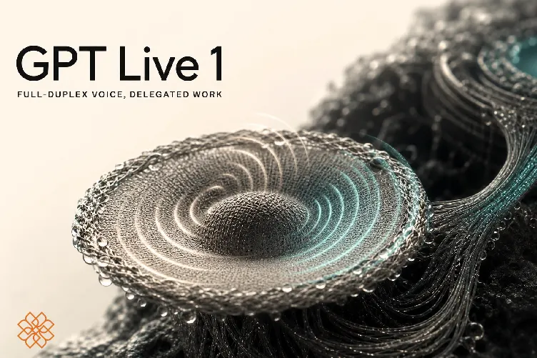 اسپیکر نمادین با امواج صوتی متمرکز در هوش مصنوعی صوتی GPT-Live-1