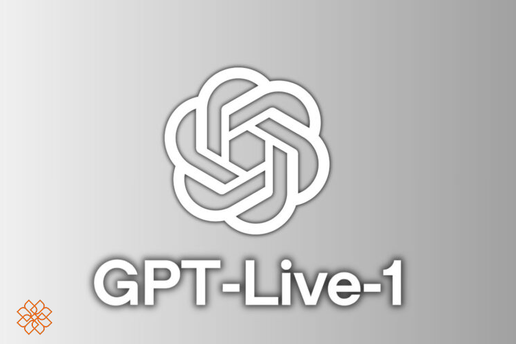 لوگوی سفید OpenAI به همراه عنوان مدل صوتی GPT-Live-1