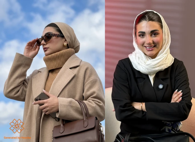 عکس پروفایل دخترانه با حجاب شیک و فشن همراه با عکس مرجع و خروجی هوشا