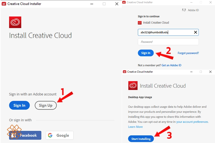 نحوه نصب Adobe Creative Cloud