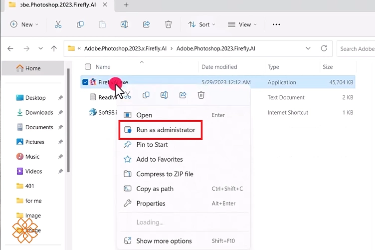 اسکرین شات از نحوه نصب پلاگین Adobe Firefly برای هوش مصنوعی فتوشاپ