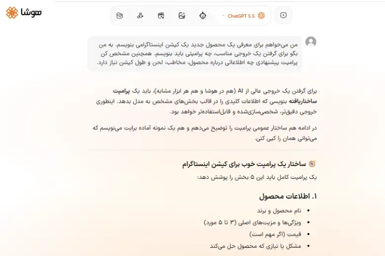 اجرای متا پرامپت در هوشا