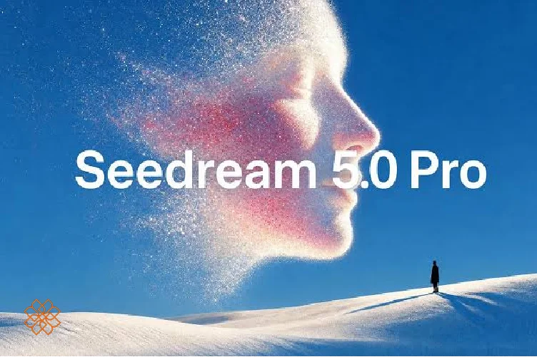 تصویر پرتره سورئال و آبیرنگ هوش مصنوعی برای معرفی مدل Seedream 5.0 Pro بایتدنس