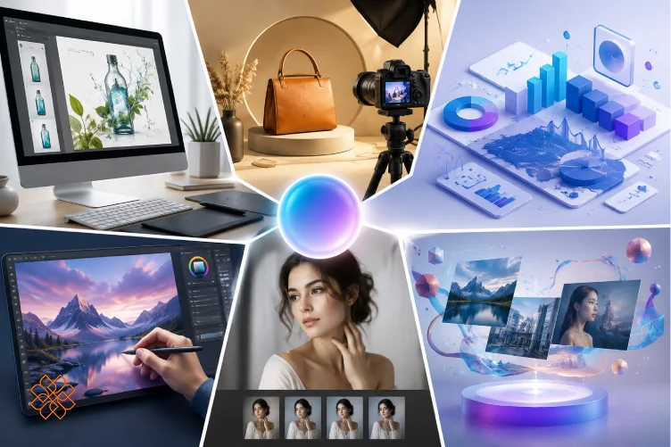 تصویر ترکیبی شش بخشی (کلاژ) که کاربردهای مدل Seedream 5.0 Pro را نشان میدهد.
