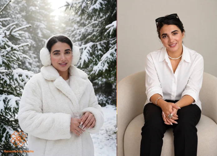 عکس پروفایل دخترانه برفی در جنگل زمستانی همراه با عکس مرجع و خروجی هوشا