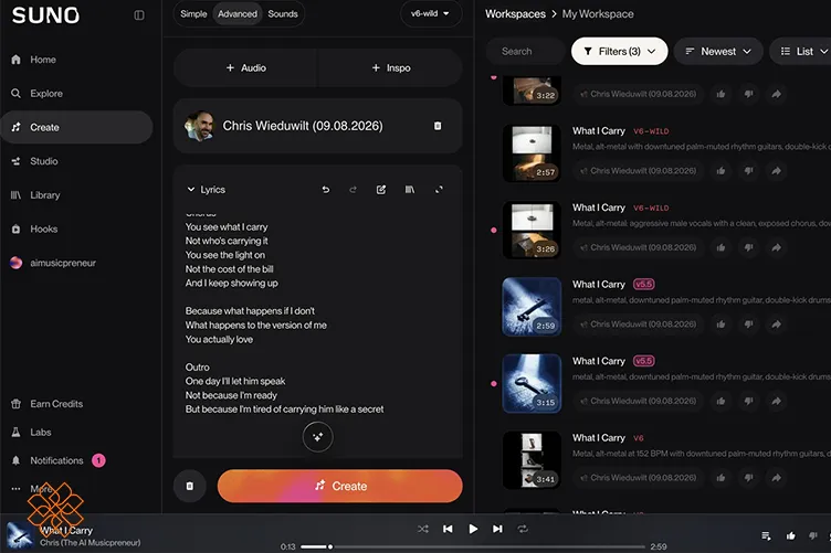 داشبورد suno