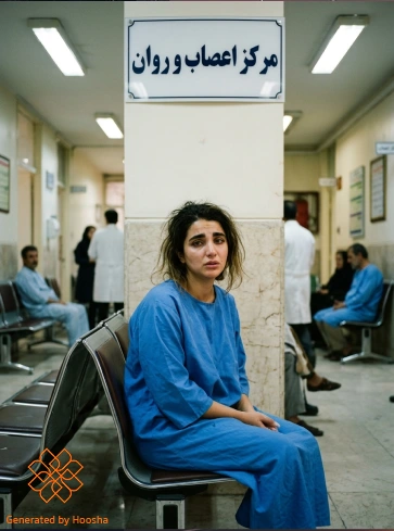 تصویر زن در مرکز اعصاب و روان با هوشا