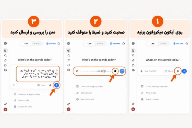 نحوه مکالمه با ویس در چت جی پی تی