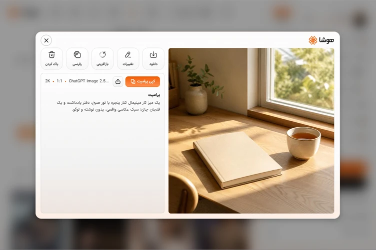 تصویر ساخته شده با چت جی پی تی در ایران در محیط هوشا