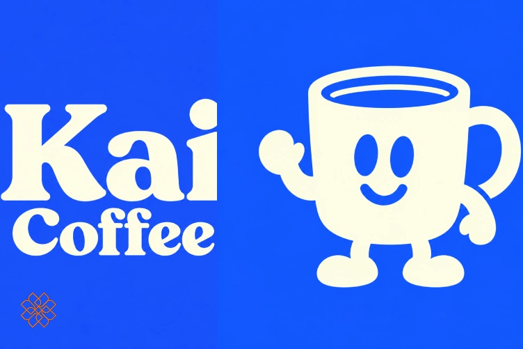 تصاویر رفرنس لوگوتایپ و ماسکات برند Kai Coffee برای ساخت لوگو موشن